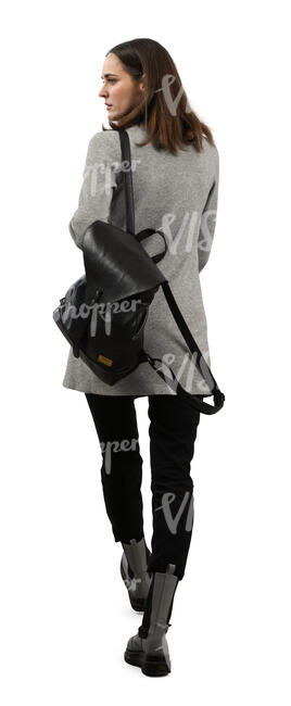 back view of a a woman walking