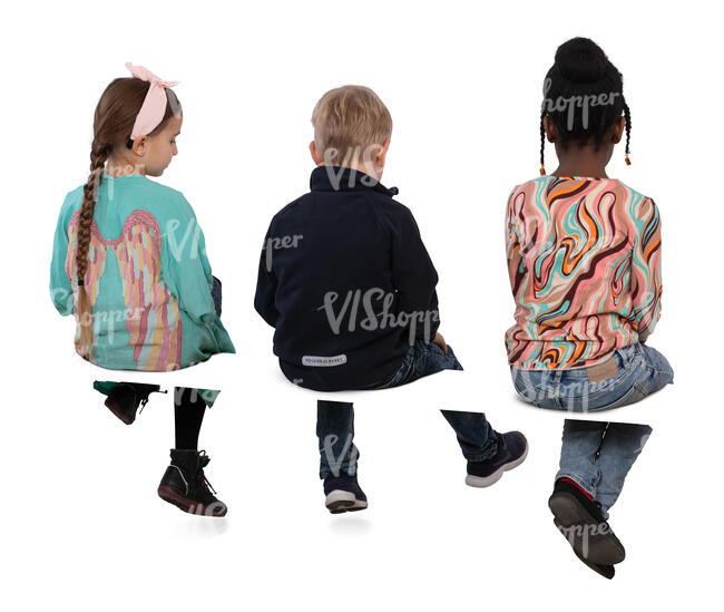 three kids sitting