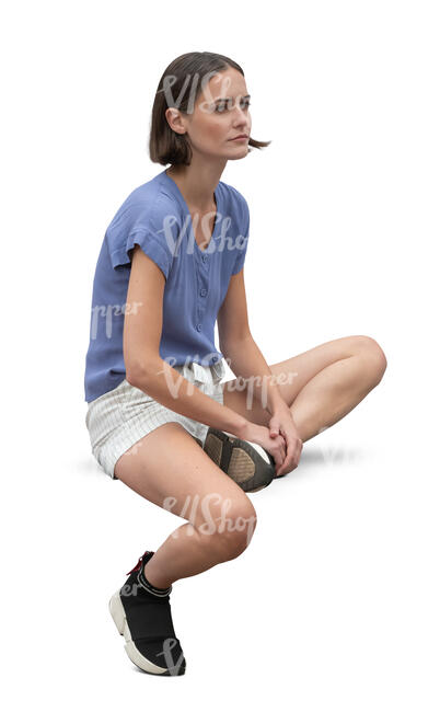 cut out woman sitting casually