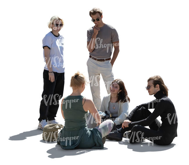 group of young people hanging in the street