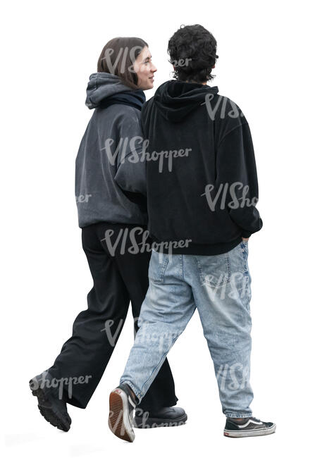 couple walking arm in arm