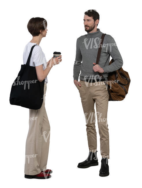 man and woman meeting and talking