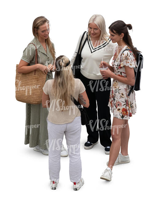 group of women standing seen from above