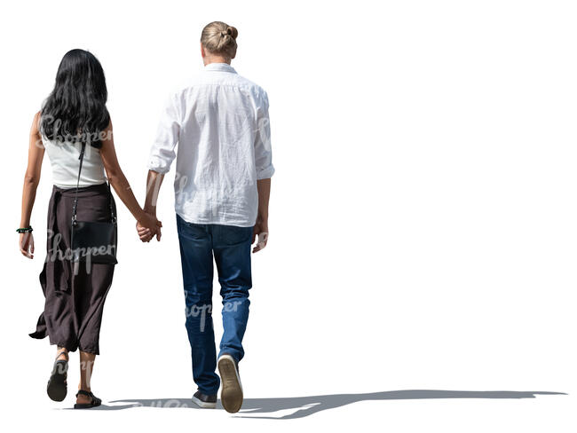 cut out couple walking hand in hand