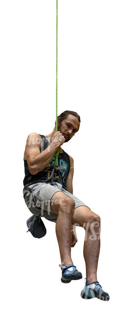 cut out mountain climber descending