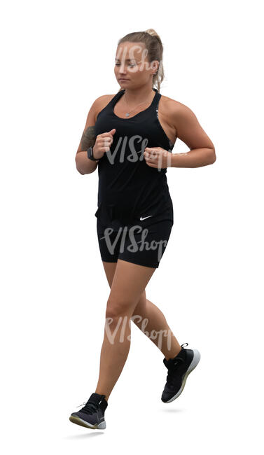 cut out sporty woman jogging