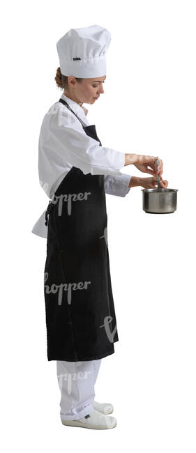 female chef working in the kitchen