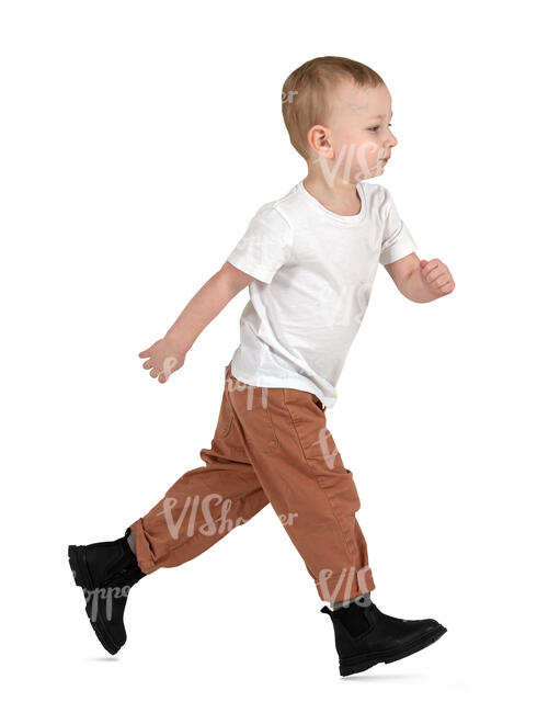 cut out little boy running