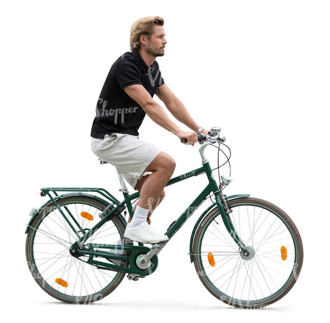 cut out man riding a bike