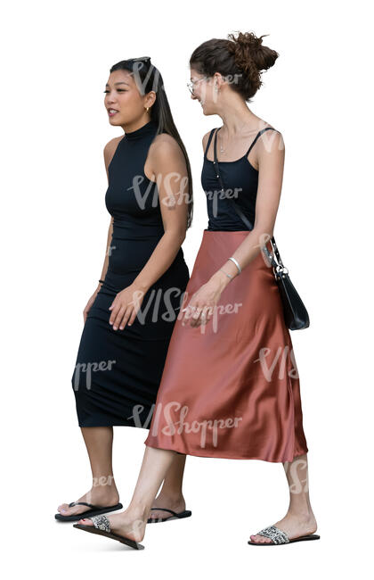 two women walking together
