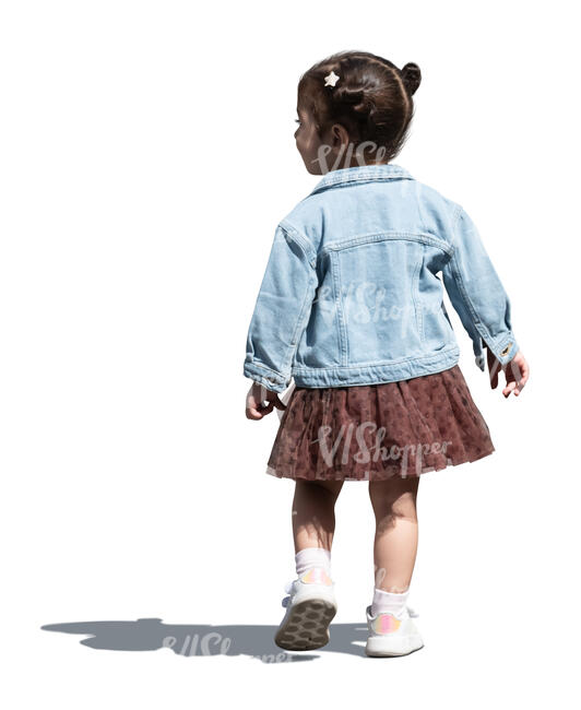 cut out cute toddler walking