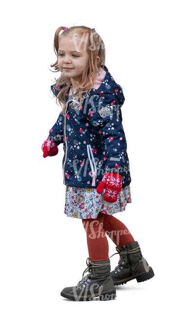 cut out child in autumn walking