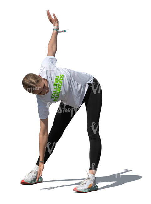 cut out woman doing exercises outside