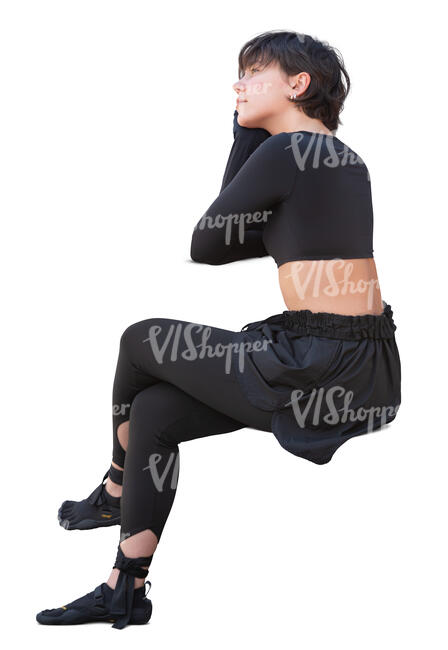 woman sitting and leaning her elbows on a table