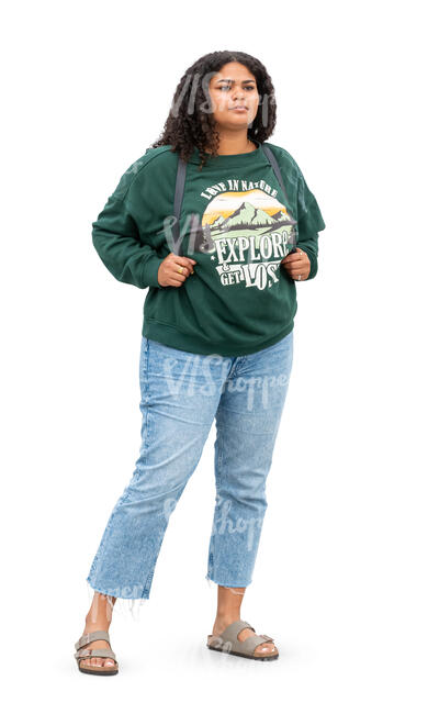 cut out teenage black girl standing