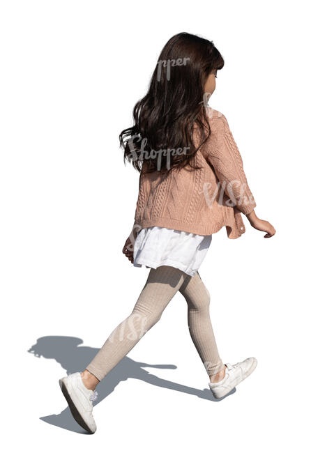 cut out little japanese girl running