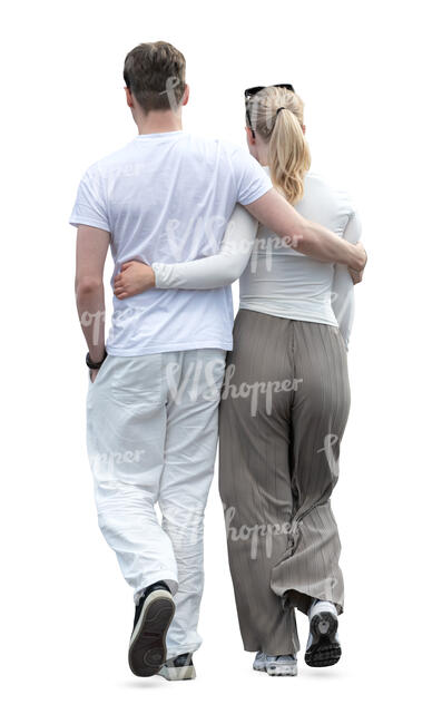 couple walking holding each other
