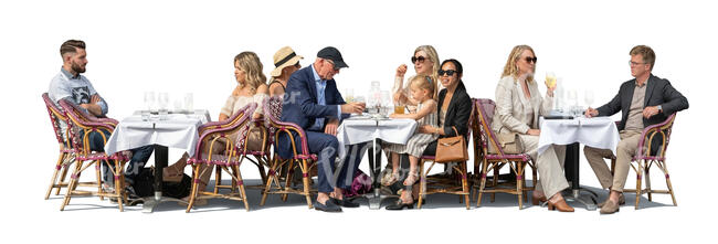 people sitting in an outdoor restaurant