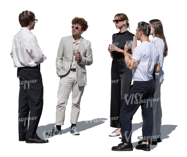 group of young people at a social event standing and talking