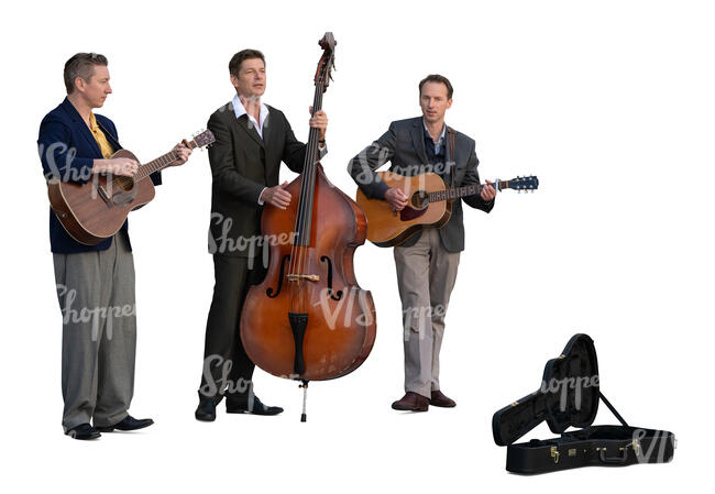 three street musicians performing