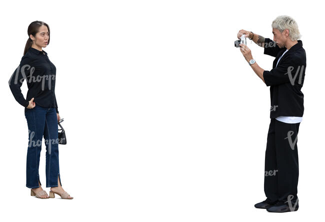 man taking photos of a woman