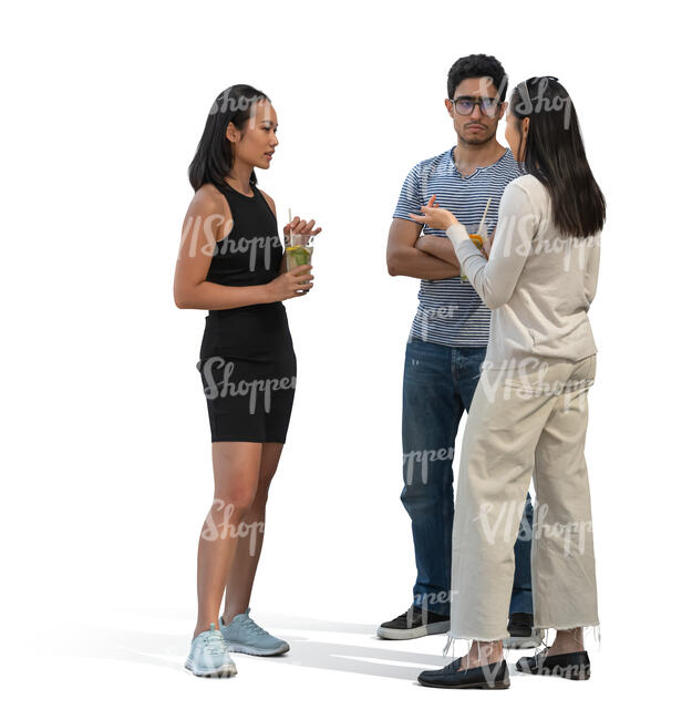 cut out group of friends standing and talking