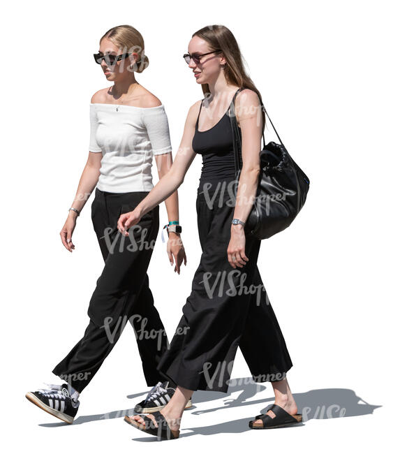 two women walking