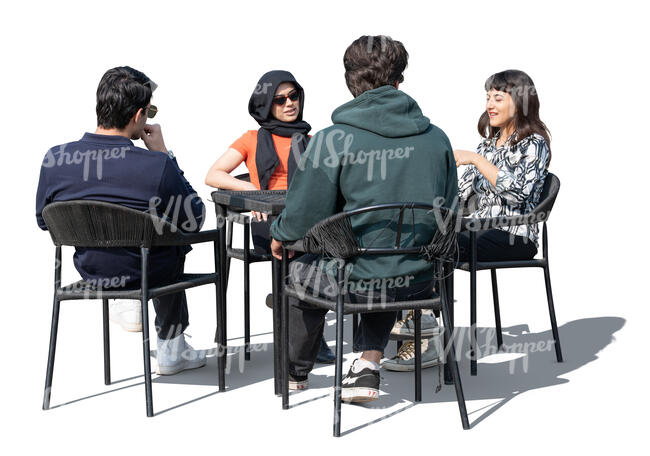 group of young middle eastern people sitting in a cafe