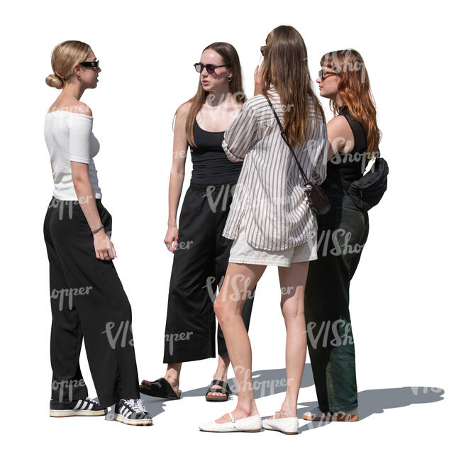 cut out group of women standing and talking