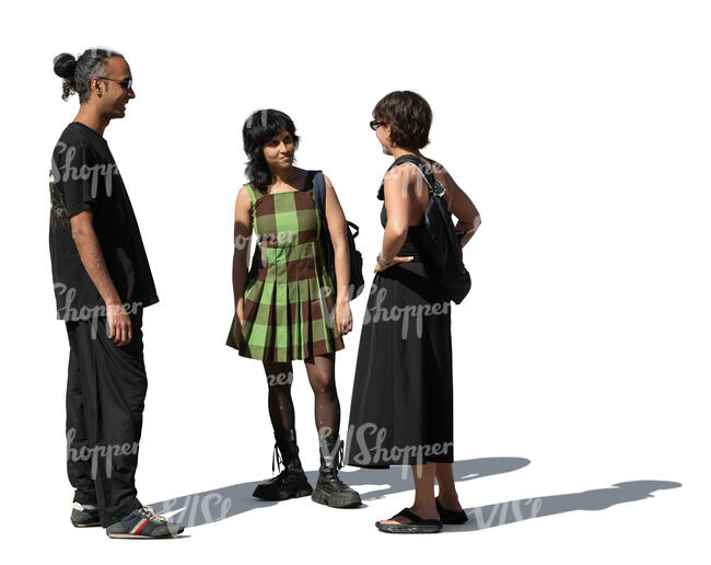 diverse group of friends standing and talking