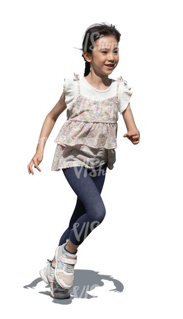 little japanese girl running