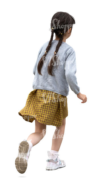 little asian girl running