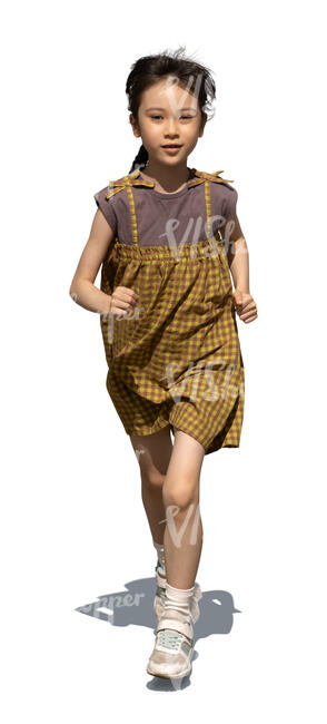 cut out japanese child running