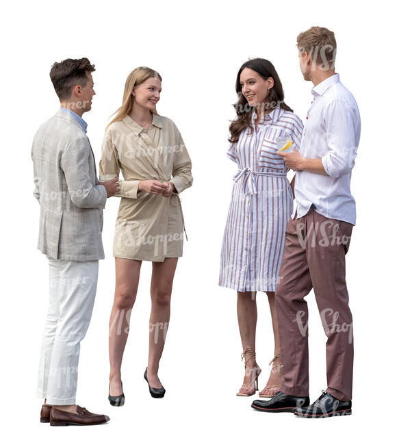 group of men and woman at a party standing