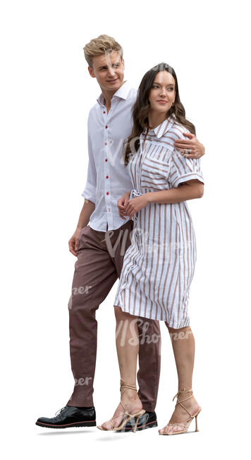 fancy couple walking together