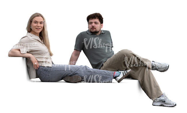 man and woman sitting on outdoor steps