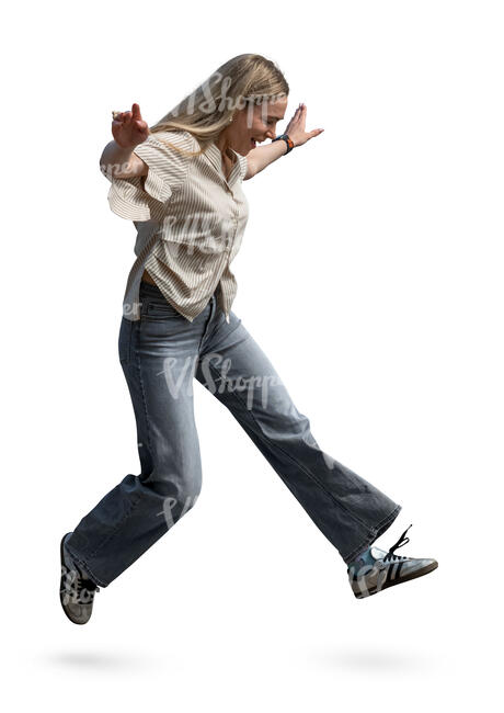 cut out woman jumping