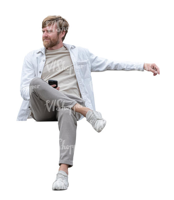 man sitting casually on a bench