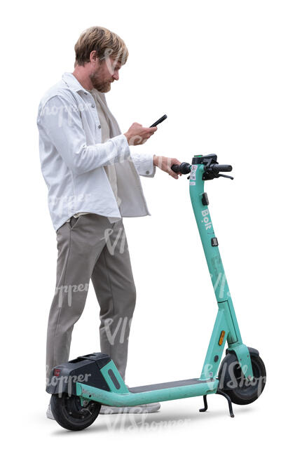 man renting a scooter