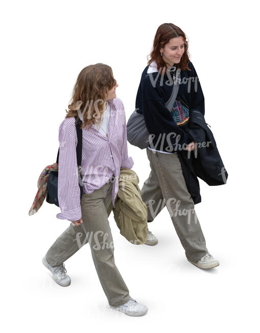 two female college students walking