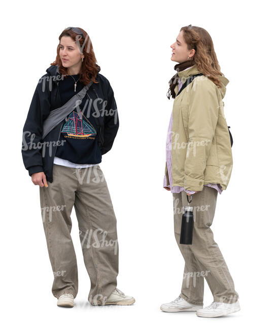 two women standing casually