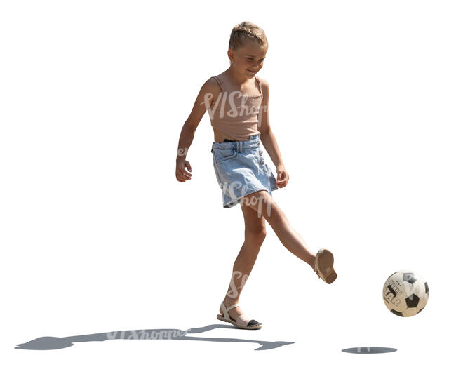 a child playing with a football
