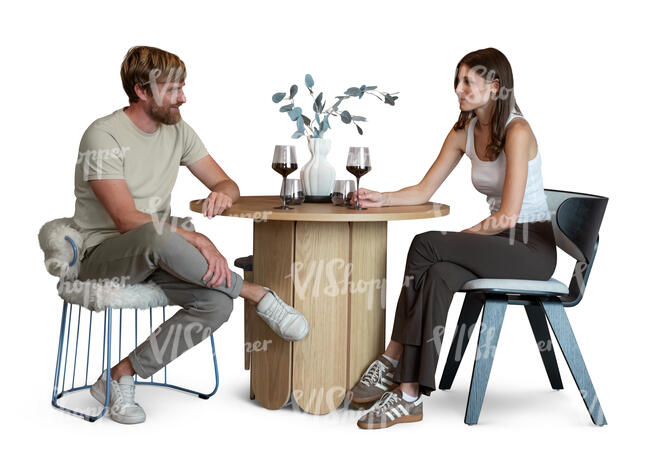 man and woman drinking wine at home