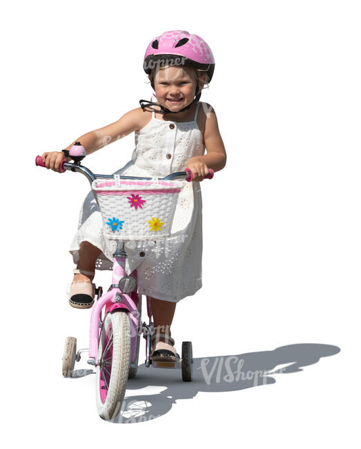 cut out little girl riding a bike