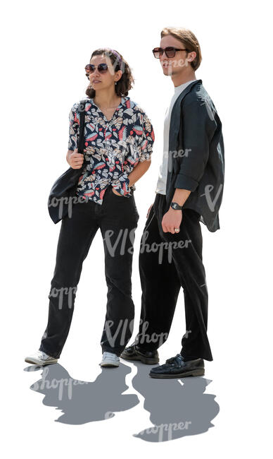backlit man and woman standing