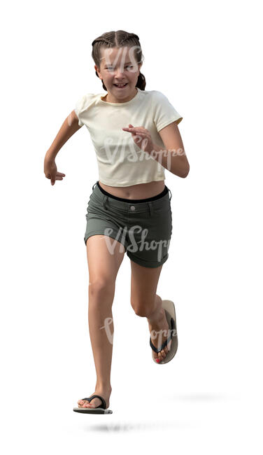 cut out child running happily