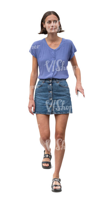 woman walking down the stairs