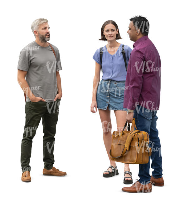 group of people standing and talking