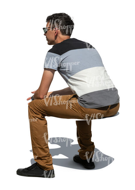 man sitting outside