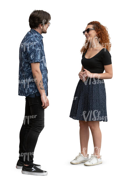 two young people talking